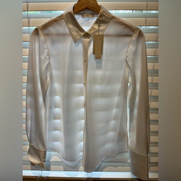 Rebecca Taylor silk blouse size 2 BNWT white - Picture 6 of 7